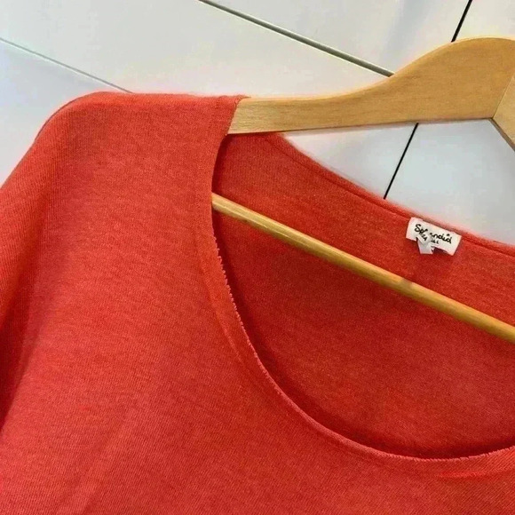 Splendid Crop 3/4 Sleeve Sz: Small Orange Lightweight jersey - Picture 2 of 10